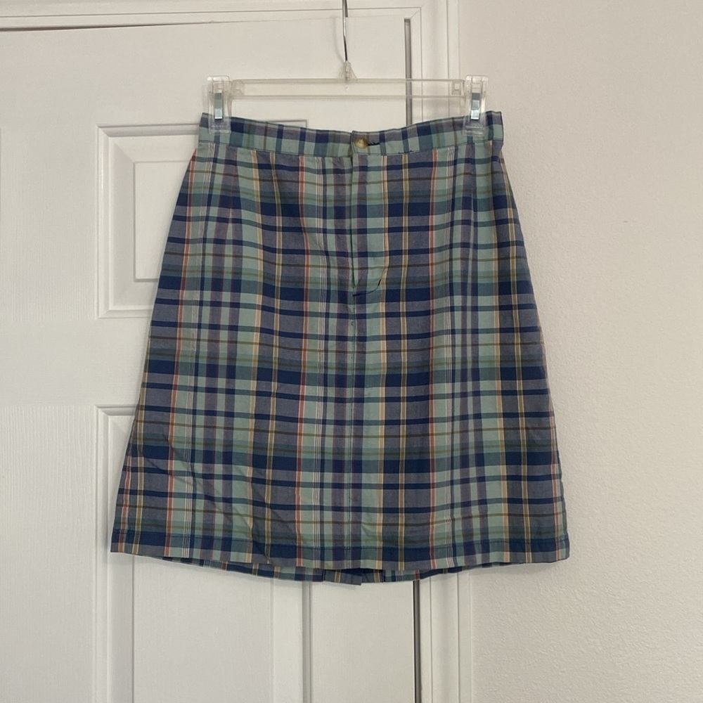 Eddie Bauer 90s plaid knee length skirt.
